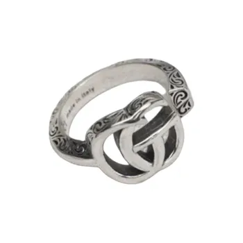 GUCCI GG Marmont 925 Sterling Silver Rings Unisex Silver