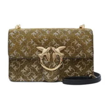PINKO Love Bag Cow Leather Shoulder Bag Crossbody Bag Mini Women's Olive Green