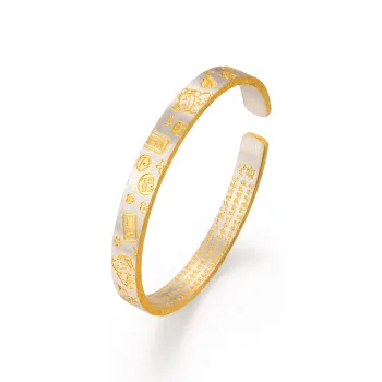 JINLIUFUJIXIANG Pure Silver 999.9 Bangles Women's