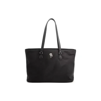 KARL LAGERFELD Top Grain Cow Leather One Shoulder Handbag Women's Black