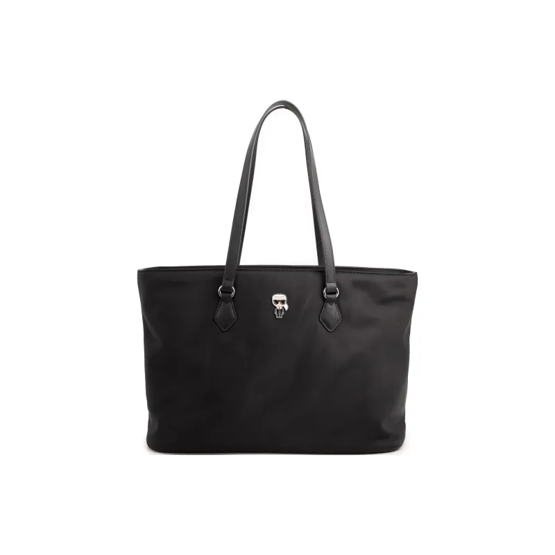 KARL LAGERFELD Top Grain Cow Leather One Shoulder Handbag Women's Black-0