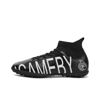 OFFER AITR Soccer Shoes Unisex High Top Black/White