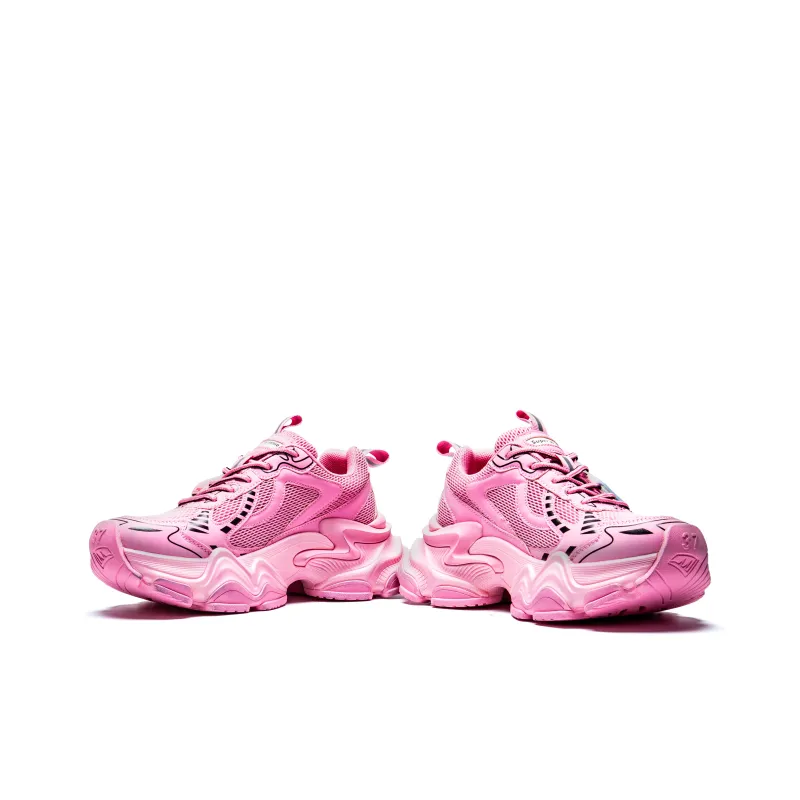 KUX Chunky Sneakers Women's Low Top Rainbow Pink-5