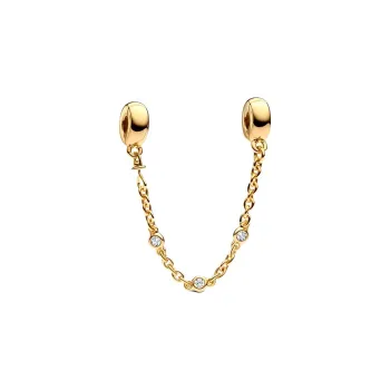 Pandora 14K Gold-Plated Cubic Zircon Metal Silicone Rings Women's Gold