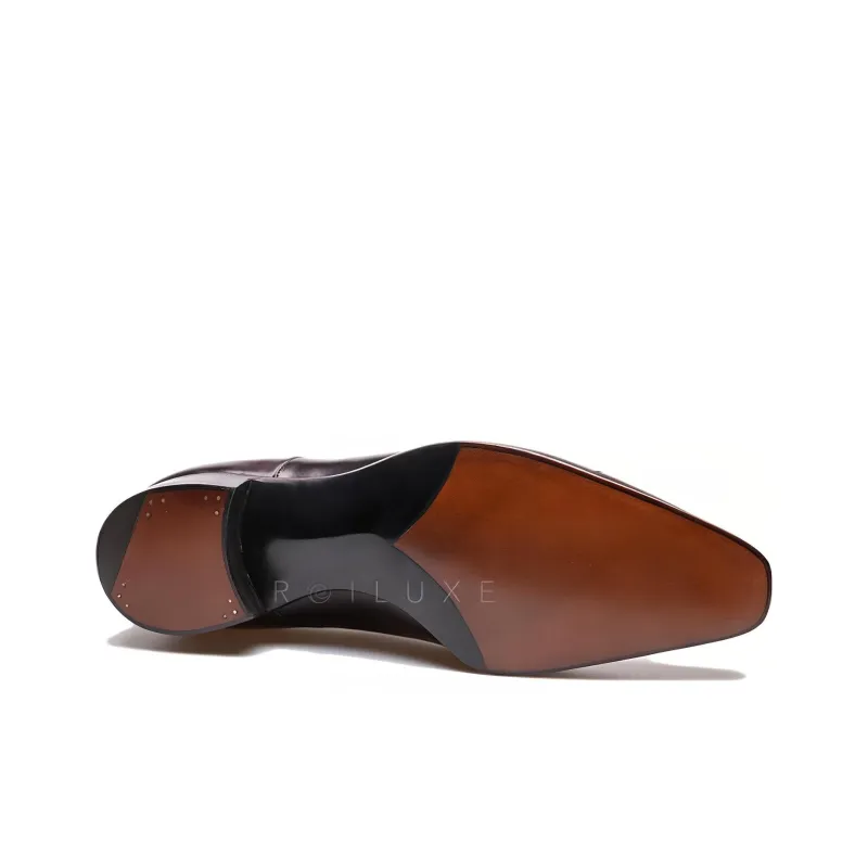 GAZIANO GIRLING Marguax Patina Dress Shoes Men's Red Brown-3