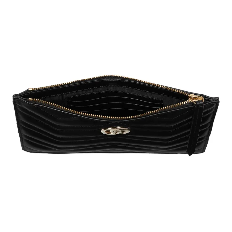 GUCCI GG Marmont Leather Clutch Trumpets Women's Black-4