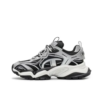 Champion Sharktooth Shoes Power Armor Low Top Chunky Sneakers Men's Silver White/Black