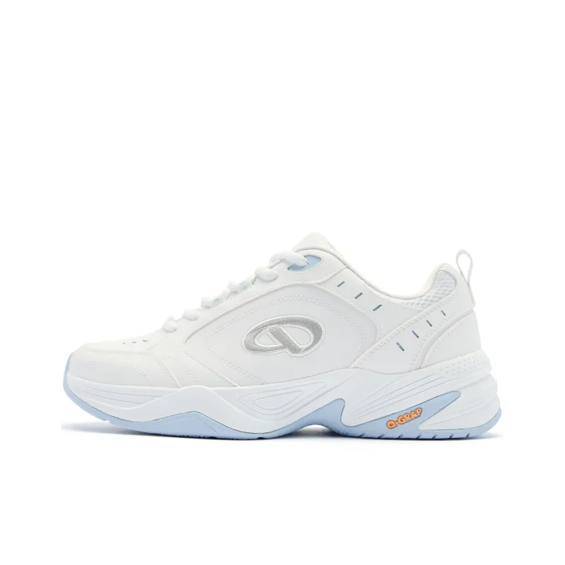 QIAODAN Cushioning Coverage Rebound Wear Resistant Breathable Slip Resistant Low Top Casual Shoes Men's White Blue-0