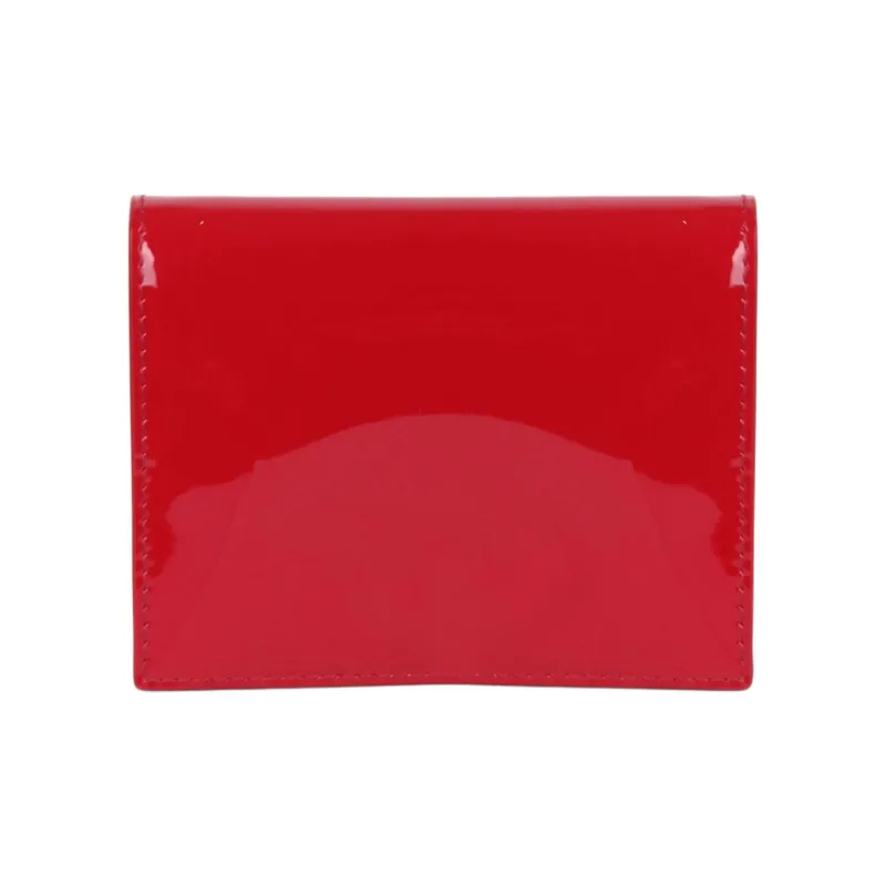 PRADA Patent Leather Calfskin Wallet Women's Red-1