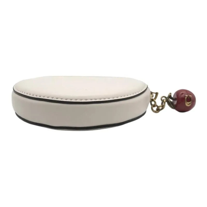 COACH Calfskin Coin Purse Women's White-5