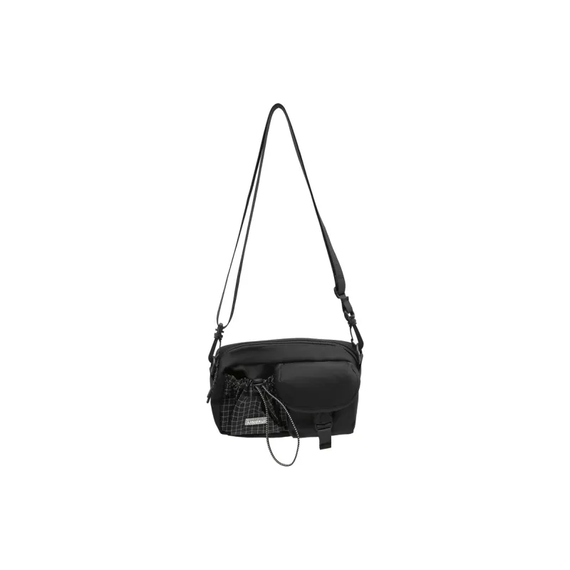DCLOUD Nylon Backpack Crossbody Bag Regular Unisex Pure Black/Black & Green/Black & Gray-0
