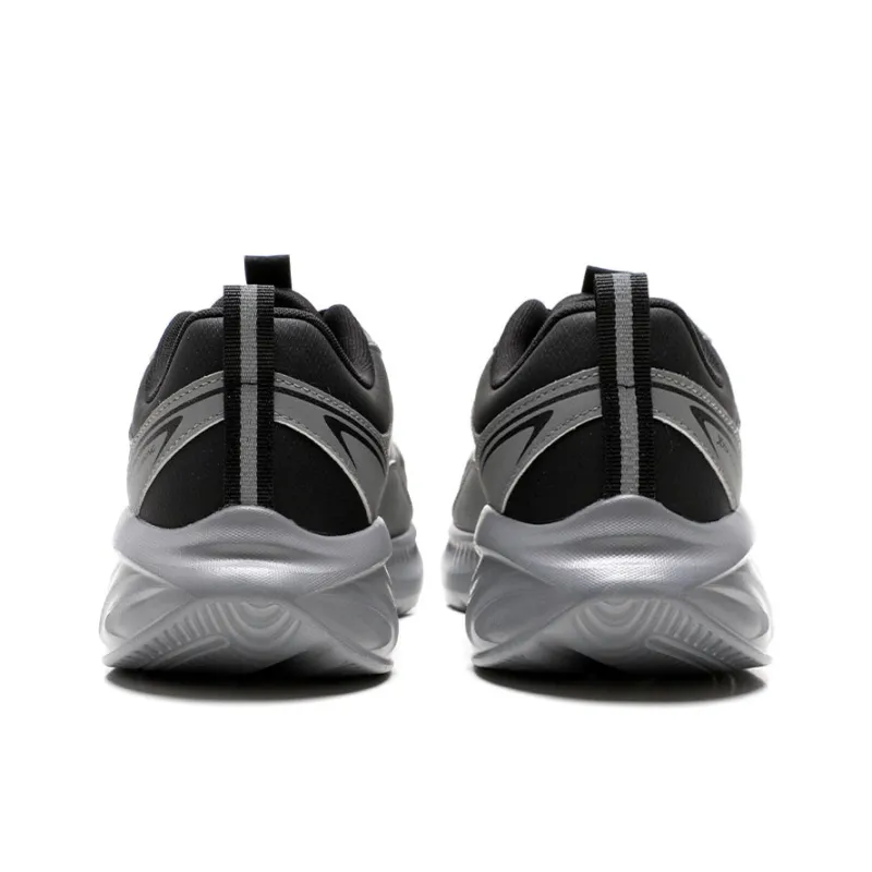 XTEP Shock absorbing And Waterproof Low Top Casual Running Shoes Men's Black Smoke Gray-4