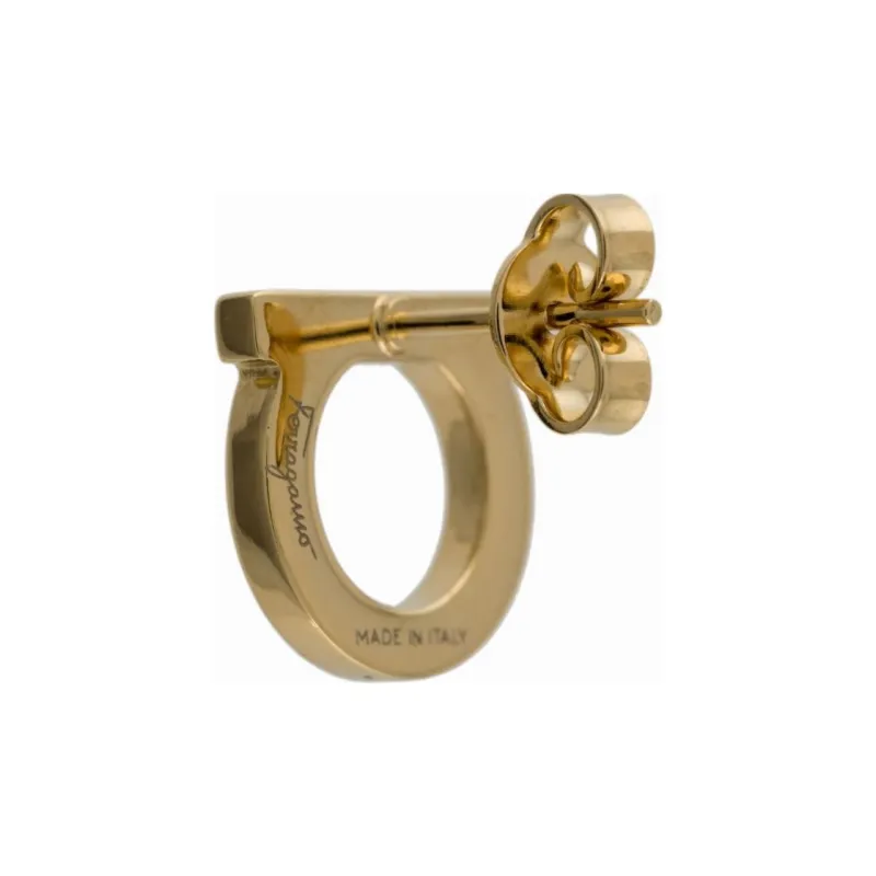 FERRAGAMO Brass Crystal Glass Stud Earrings Women's Gold-2