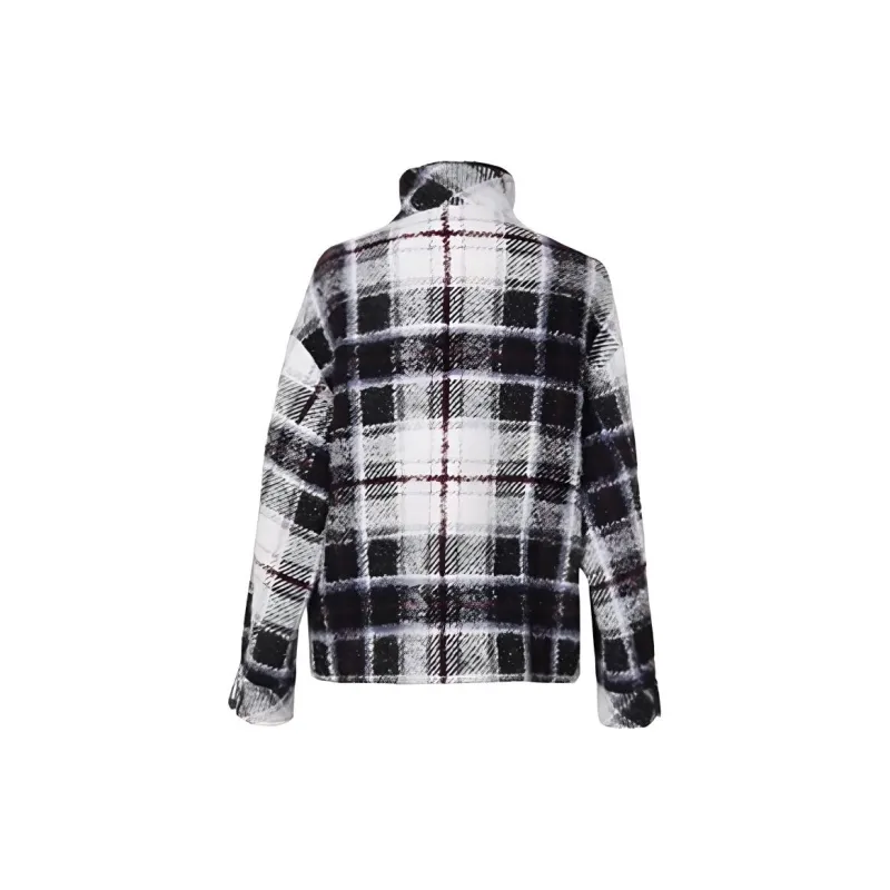 ROEYSHOUSE Coats Women's Purple Plaid-1