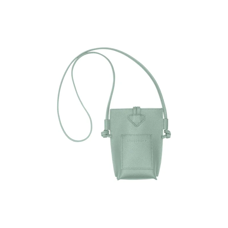 LONGCHAMP Le Roseau Cow Leather Cell Phone Pouch Crossbody Bag Regular Women's Celadon Green-2