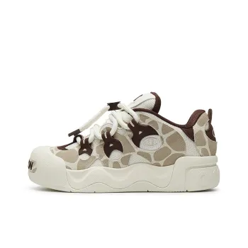 Champion Puffed Donut Low Top Skateboard Shoes Men's Milk White/Sand Stone