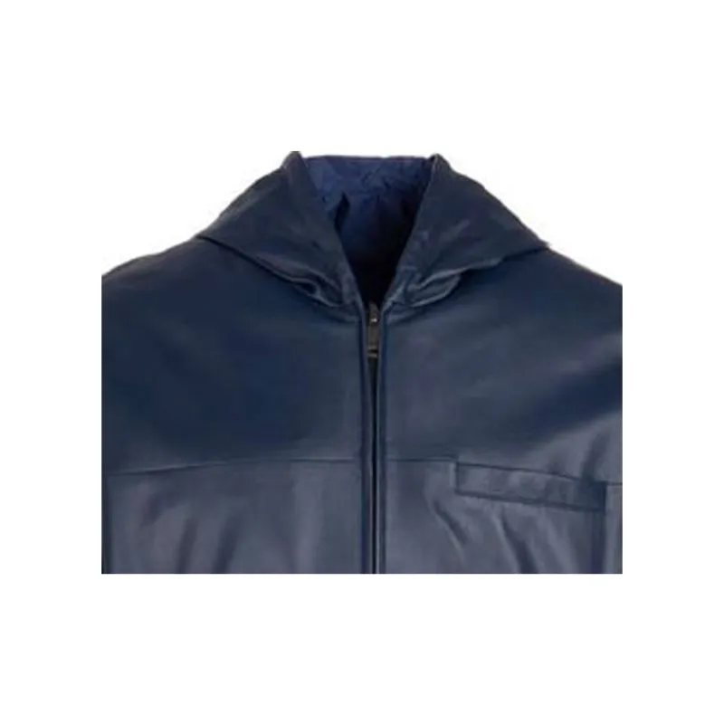 PRADA Leather Jackets Men Blue-2