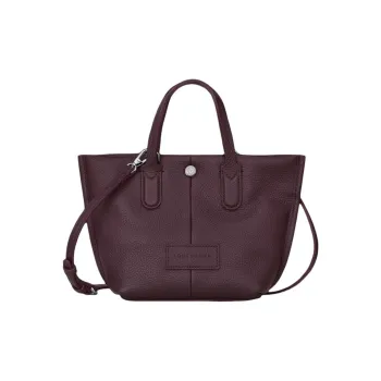 LONGCHAMP Grained Calfskin Shoulder Bag Crossbody Bag Handbag Extra Small Women's Dark Purple