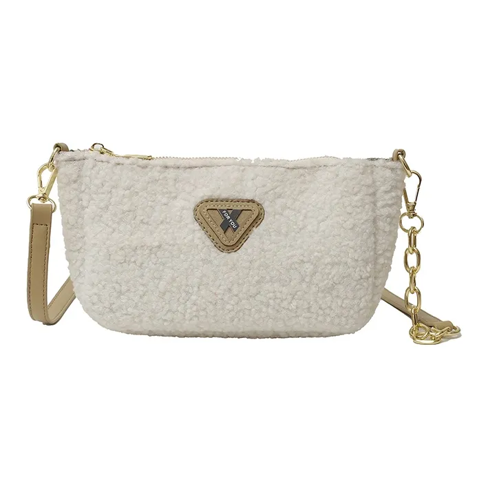 LUVISTRUE Faux Lambswool Shoulder Bags Cell Phone Pouch Crossbody Bags Women's White/Khaki/Brown-7