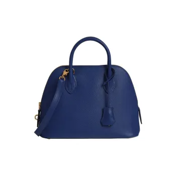 HERMES Bolide Epsom Calfskin Bowling Bag Crossbody One Shoulder Handbag Women's 73 Bleu Saphir Sapphire Blue