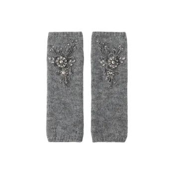 ZARA Acrylic Knit Gloves Women's Gray