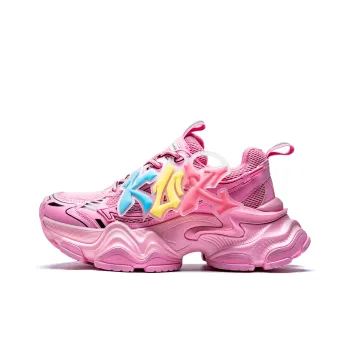 KUX Chunky Sneakers Women's Low Top Rainbow Pink