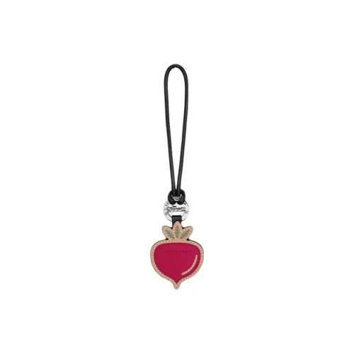 LONGCHAMP Cow Leather Keychains Unisex Pink
