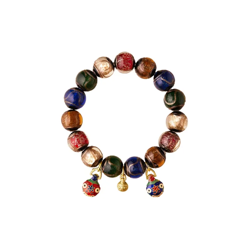 VIVIWELL Colored Glaze Jade Bracelets Unisex-6