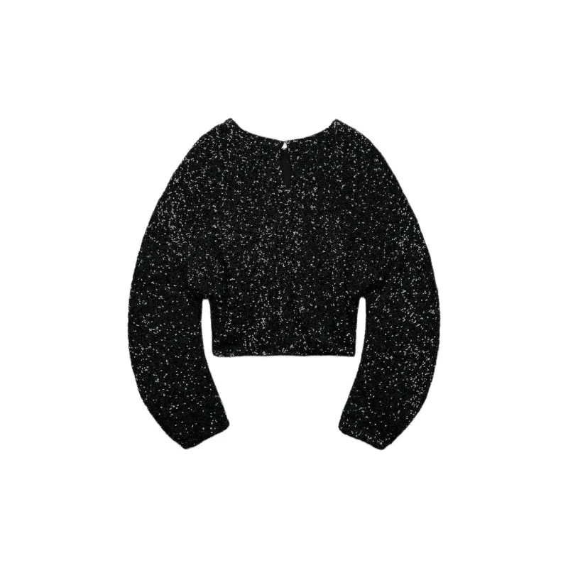 ZARA Crop Tops Women's Black-1