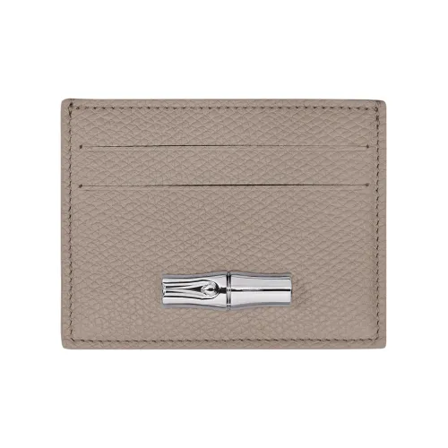LONGCHAMP Le Roseau Calfskin Card Holder Women's Mud Brown