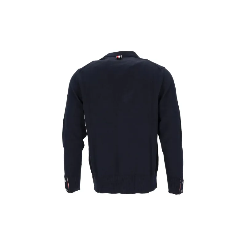 THOM BROWNE 4 Bar V Neck Relaxed Fit Cardigan-1