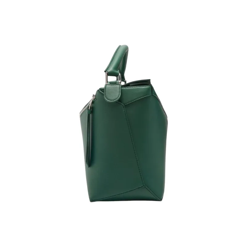 LOEWE Puzzle Calfskin Shoulder Bag Crossbody Bag Handbag Large Size Men's Evergreen-2