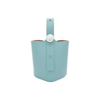 LOEWE Pebble Bucket Calfskin Shoulder Bag Crossbody Bag Handbag Mini Women's Aqua Blue