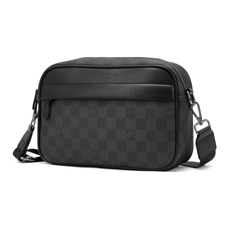 FAIRWHALE Synthetic Leather Small Square Bag, Shoulder Bag, Crossbody Bag Regular Men's Black-1