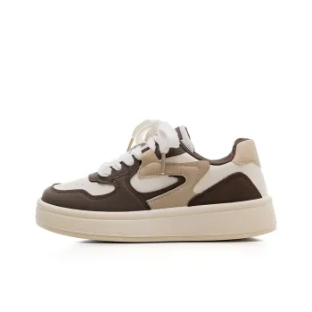 Warrior Warrior Lightweight And Wear resistant Low Top Skateboard Shoes Women's Beige Brown