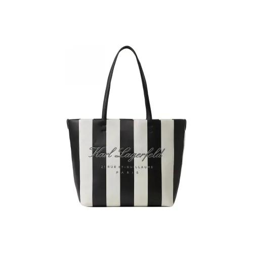 KARL LAGERFELD / Karl Lagerfeld Jeans Hotel Karl Striped Canvas Beach Bag