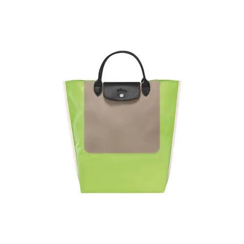 LONGCHAMP Polyamide Canvas Tote Bag Shopping Bag Handbag Medium Size Women's Green
