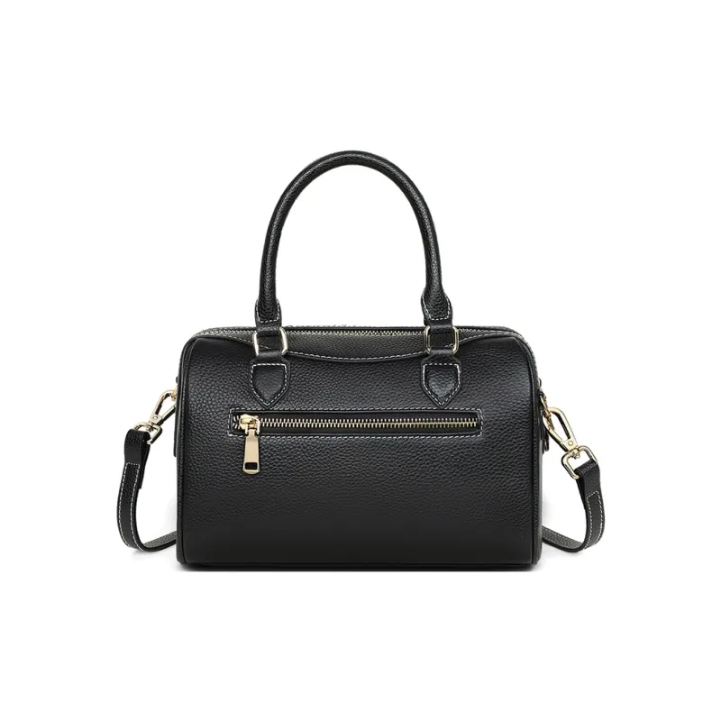 COMELY Cow Leather Patchwork Synthetic Leather One Shoulder Handbags Regular Women's Black-3