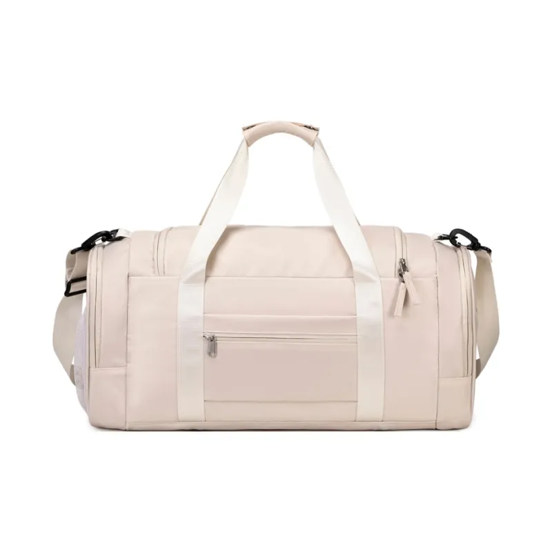 ZUOFEIFAN Fabric Gym Bag Large Size Women's Beige/Black-4
