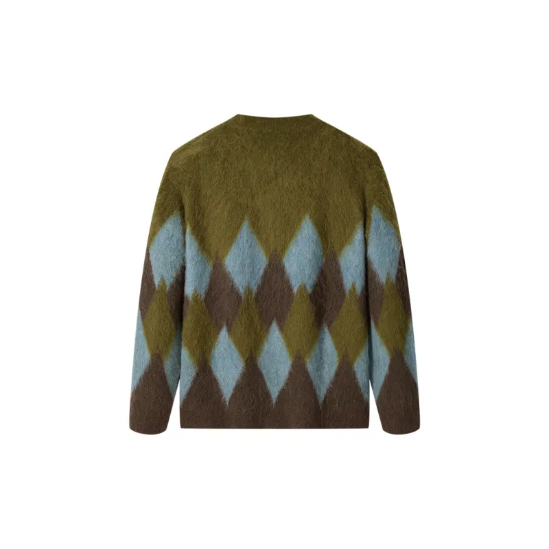 GXG Sweater Men's Coffee Green Plaid-1