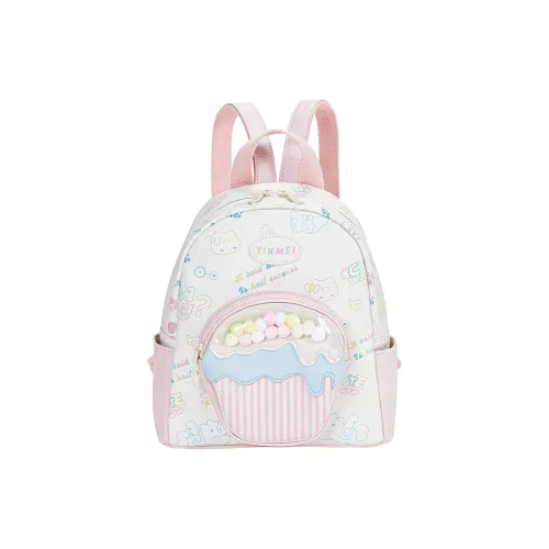 Sound For Life Synthetic Leather Backpack Medium Size Women's Pink/Blue