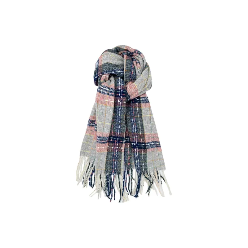 Cranta Komeia Faux Cashmere Knit Scarves Unisex Blue-6