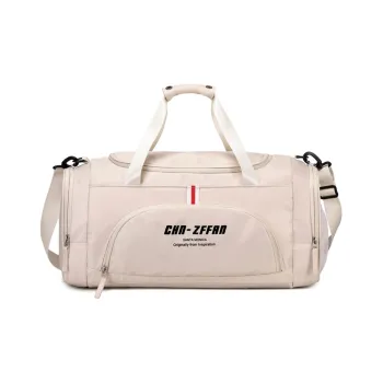ZUOFEIFAN Fabric Gym Bag Large Size Women's Beige/Black