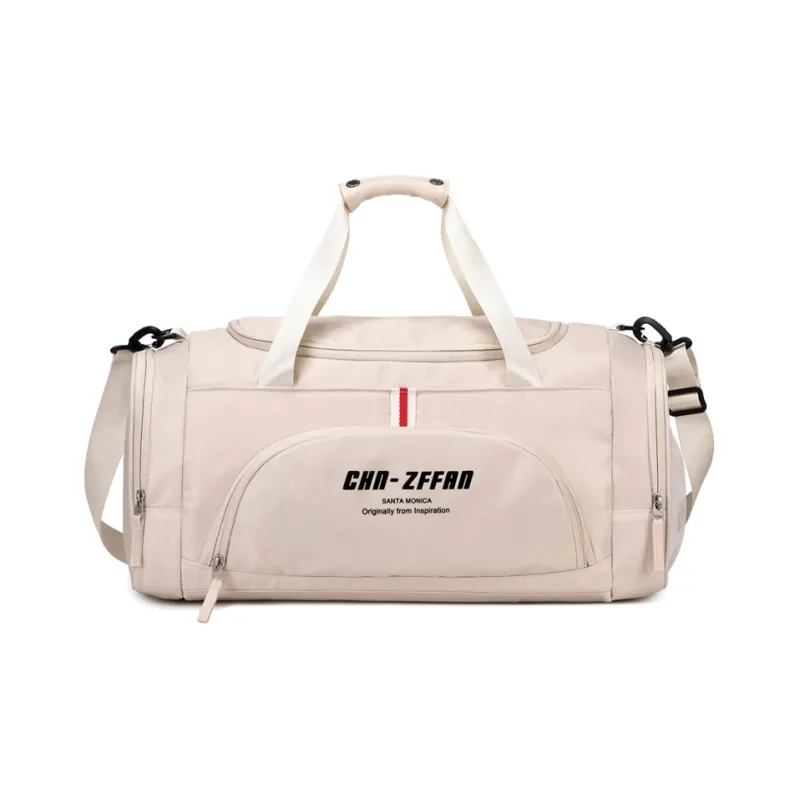 ZUOFEIFAN Fabric Gym Bag Large Size Women's Beige/Black-0