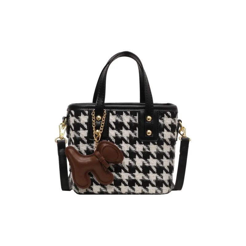 Yalu Woolen Patchwork Material One Shoulder Handbag, Crossbody Bag Regular Women's Multicolor-1