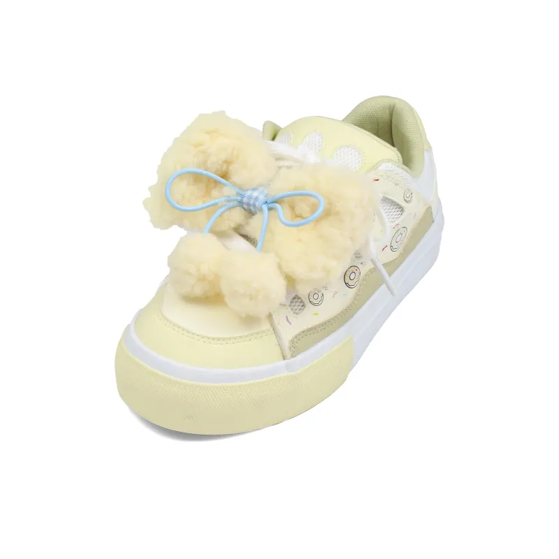 B10CROWN Wear resistant Lightweight Breathable And Non slip. Low Top Skateboard Shoes Women's Cream Donut-2
