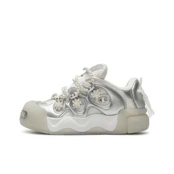 Champion Puffed Donut Low Top Skateboard Shoes Women's Champion White/Silver