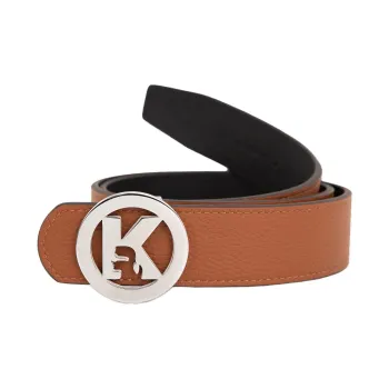 KARL LAGERFELD Top Grain Cow Leather Belts Unisex Width 37mm
