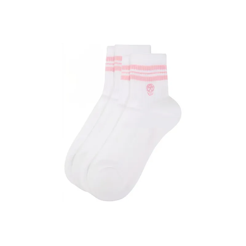 Alexander McQueen Mid Calf Socks Women's 2 Pack White-0