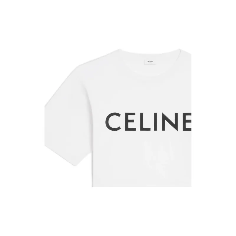 CELINE Cotton Jersey Cropped Ecru/Black-3